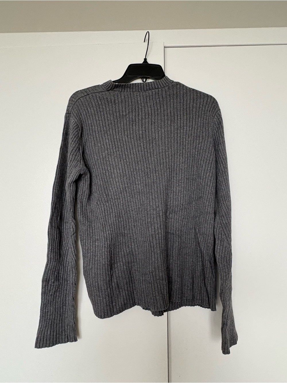 Perry Ellis Men's Ribbed Crewneck Sweater in Charcoal